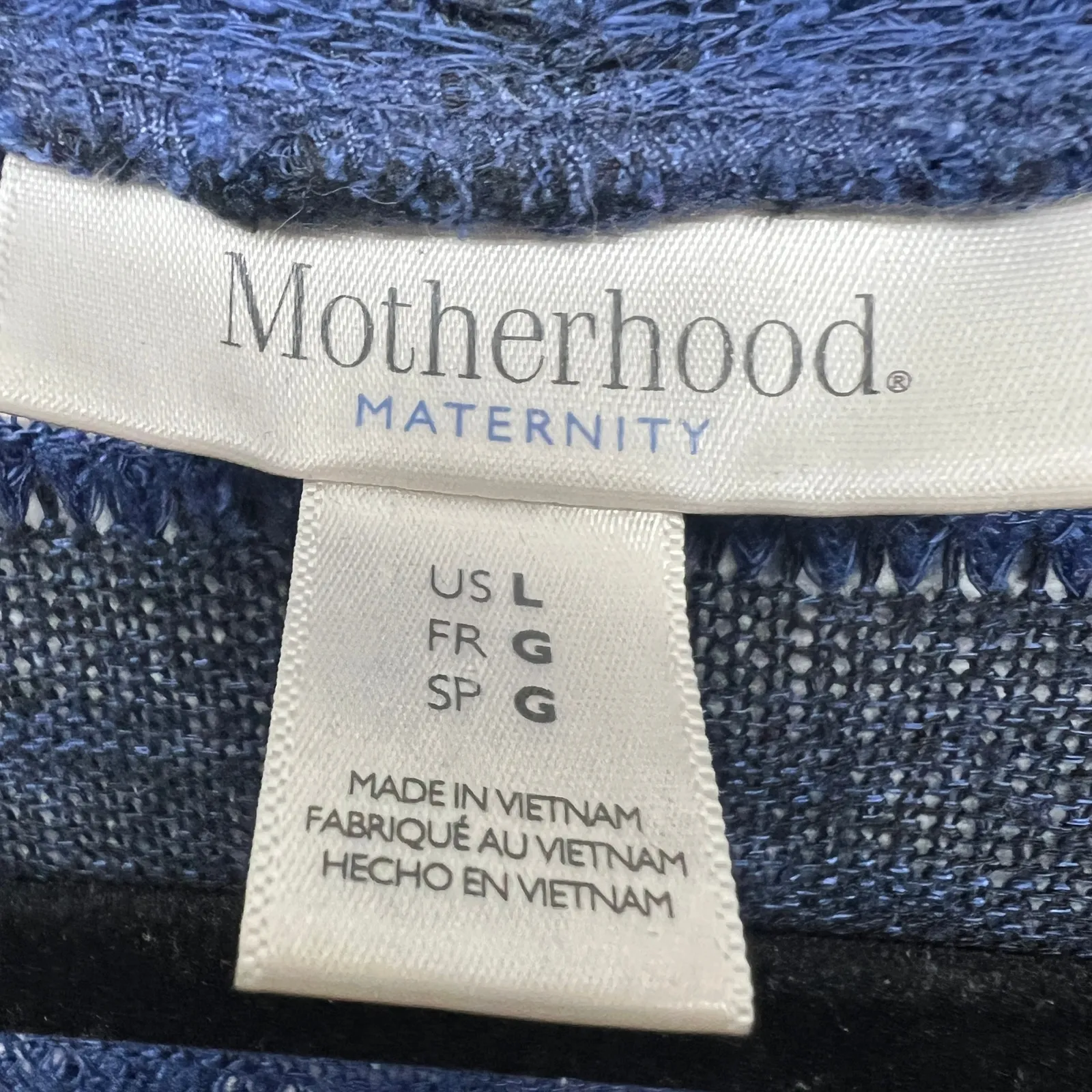 Motherhood  Maternity Open Front Long Sleeve Striped Boho Cardigan Size Large - Image 2