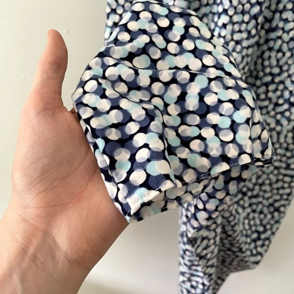 Handmade blue and white polka dotted spots summer dress lightweight modest - Image 3