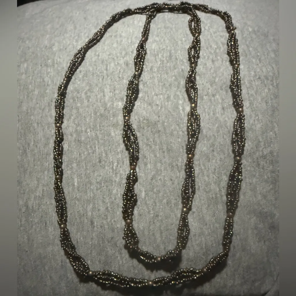 Black Double Beaded Necklace - Image 3