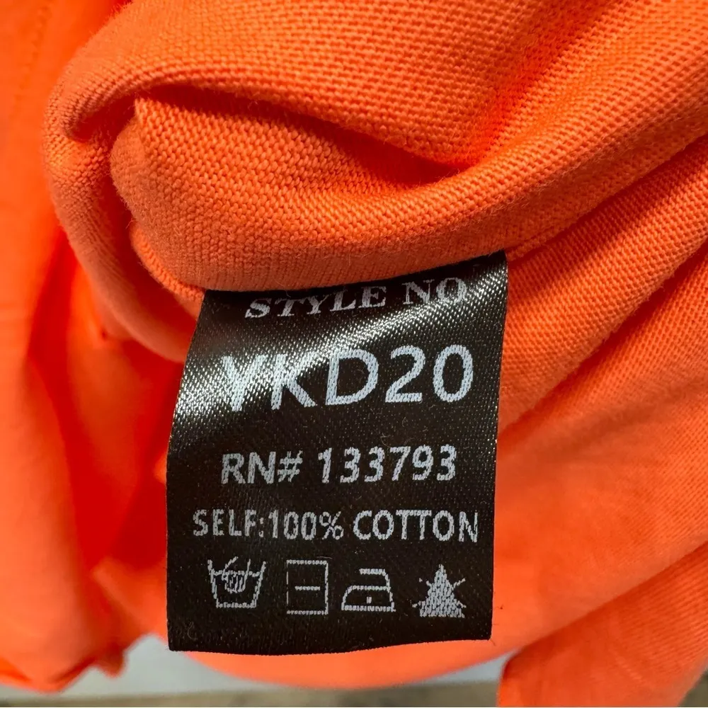 Melon Orange Sleeveless Loose Fit Cotton T-Shirt Dress Size Large - Image 15