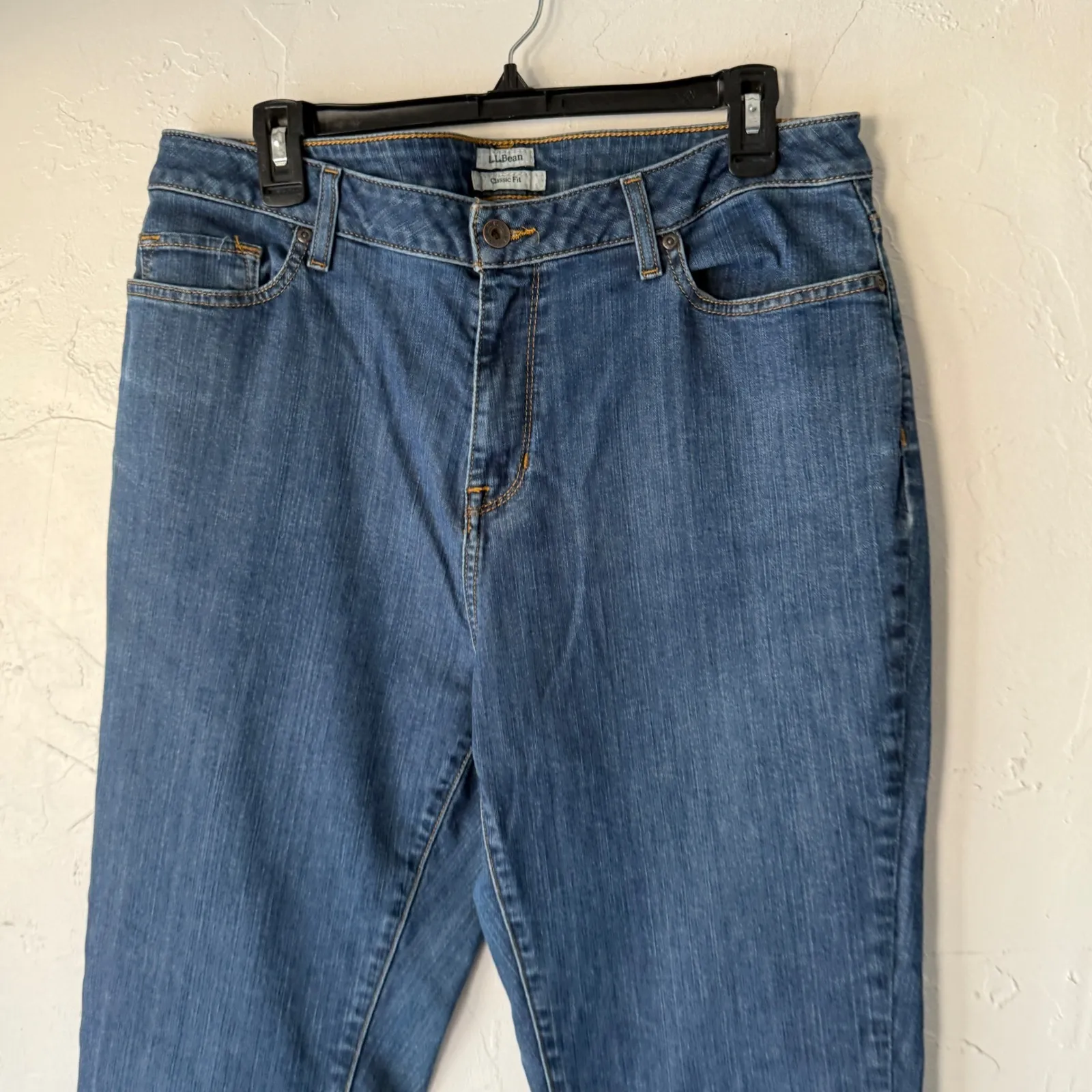LLBean Classic Fit Womens Blue Denim Jeans Size 16 Regular Casual Basic - Image 2