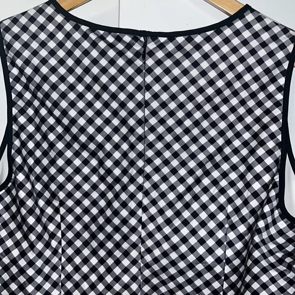 New York & Company Sleeveless Dress Black & White Gingham Check Women’s 12 - Image 4