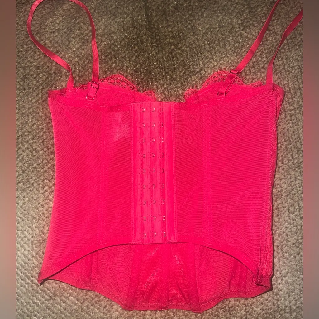 Urban Outfitters Out from Under red modern love lace corset size small - Image 7