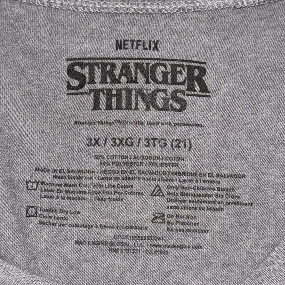 Netflix Stranger Things women’s size 3X grey graphic print t - Image 2