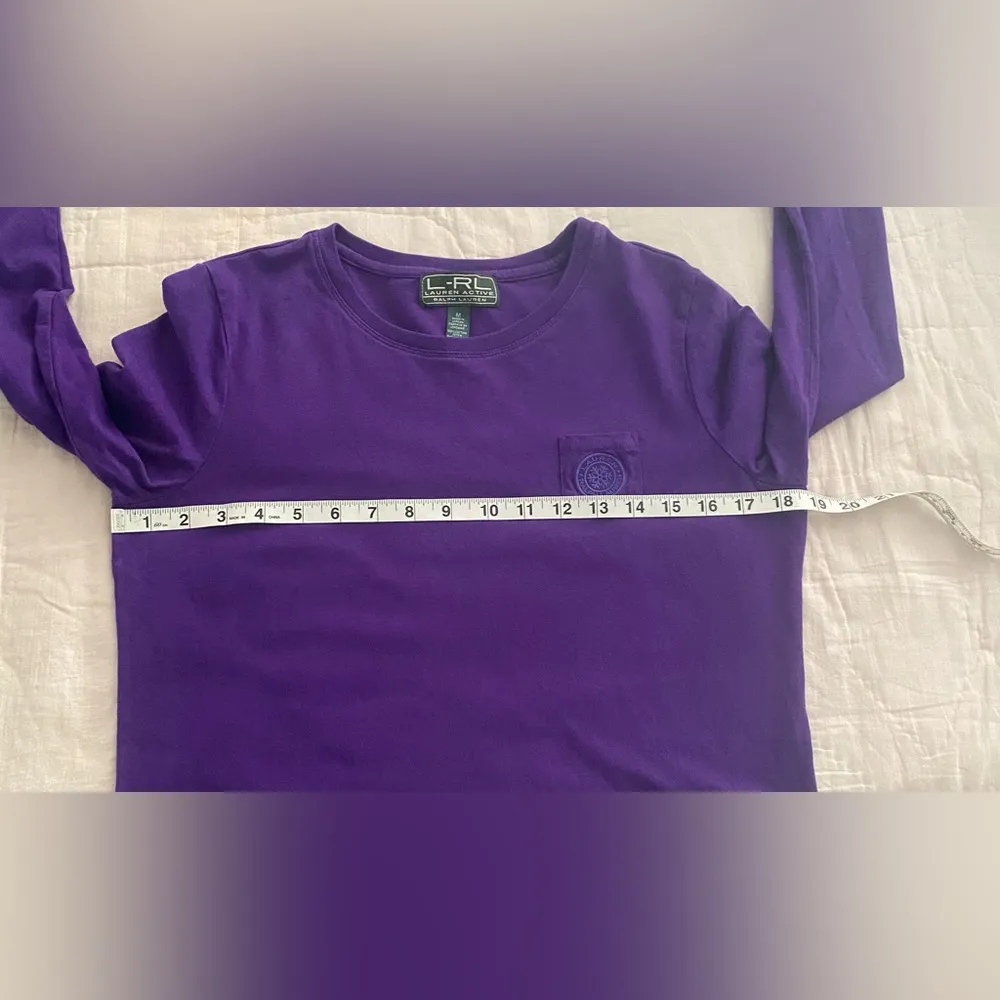 Ralph Lauren Active Top T Shirt Purple Long Sleeve Purple Patch M READ DESCR Size M - Image 7