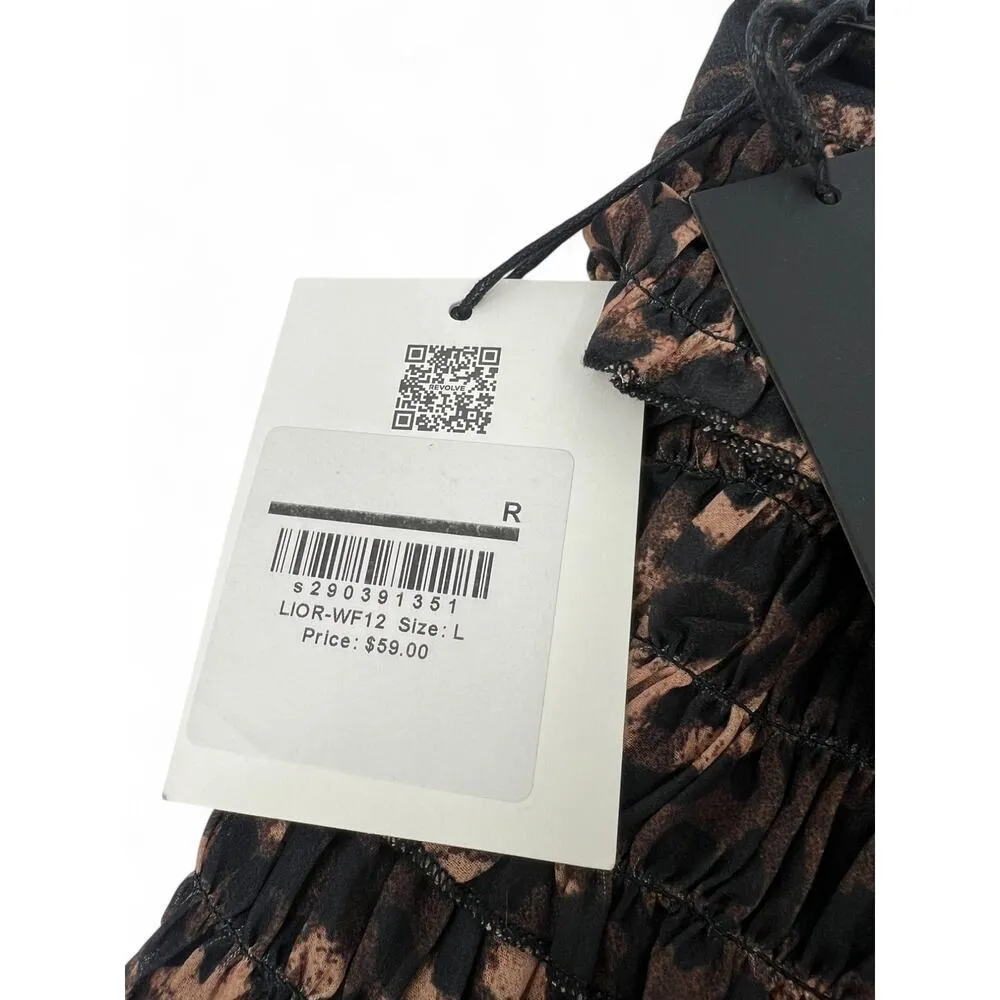 New Revolve Lioness L Match Point Mini Skort Skirt Shorts Print Leopard Ruffle - Image 3