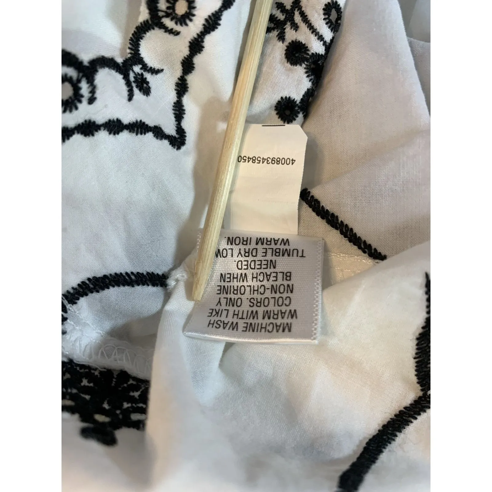 Croft & Barrow Embroidered‎ Maxi Skirt Sz 12 White Black Clean Girl Cottagecore - Image 7