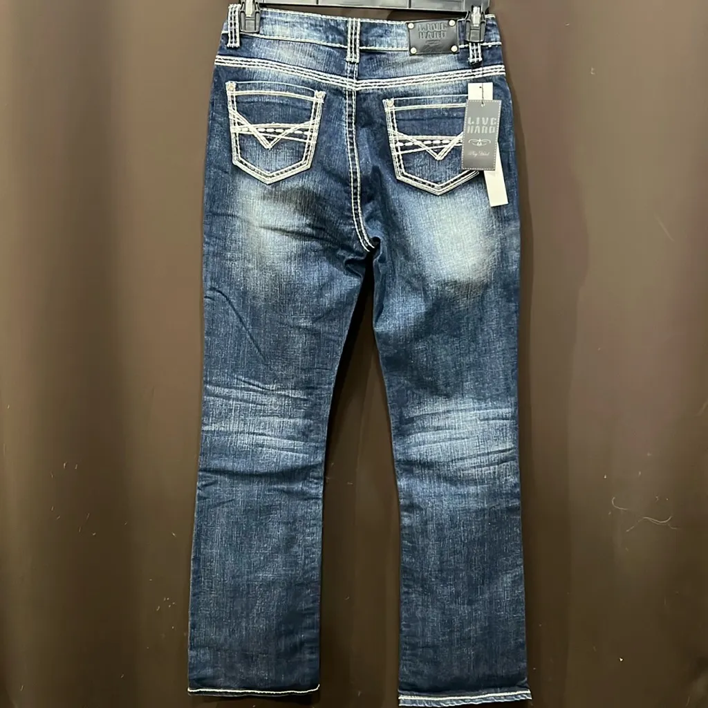 Live Hard Play Hard, Bootcut, Bling, Size 8 - Image 2