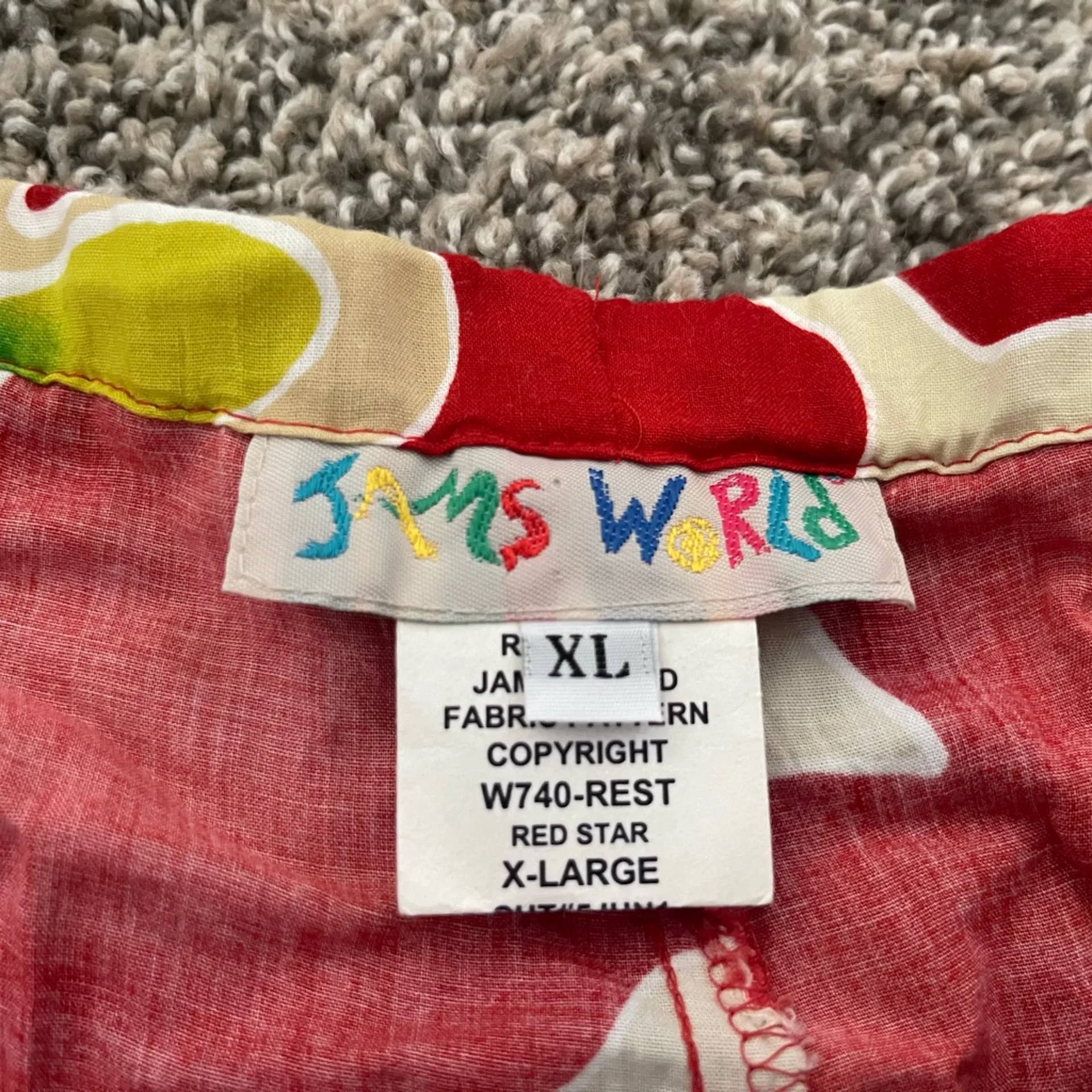 Women’s Vintage Jams World Red Star Floral Pants Size XL - Image 4