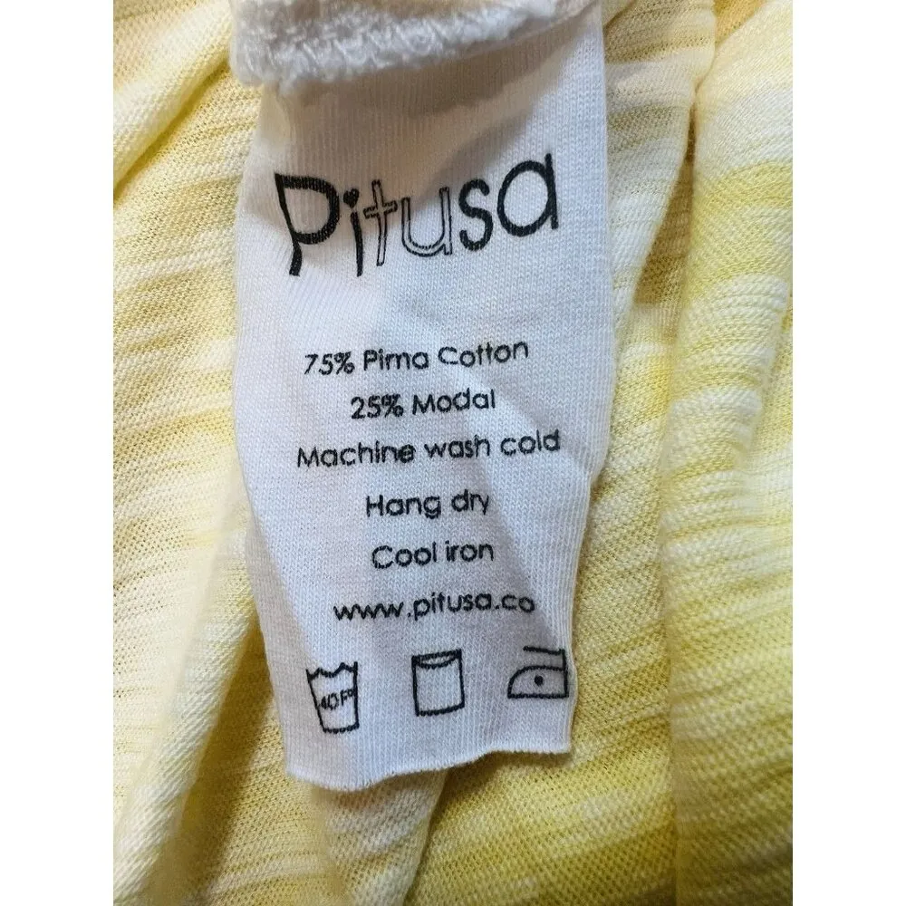 Pitusa Dip Dye Ombré Yellow Sundress One Size Midi Peru Pima Cotton Modal - Image 6