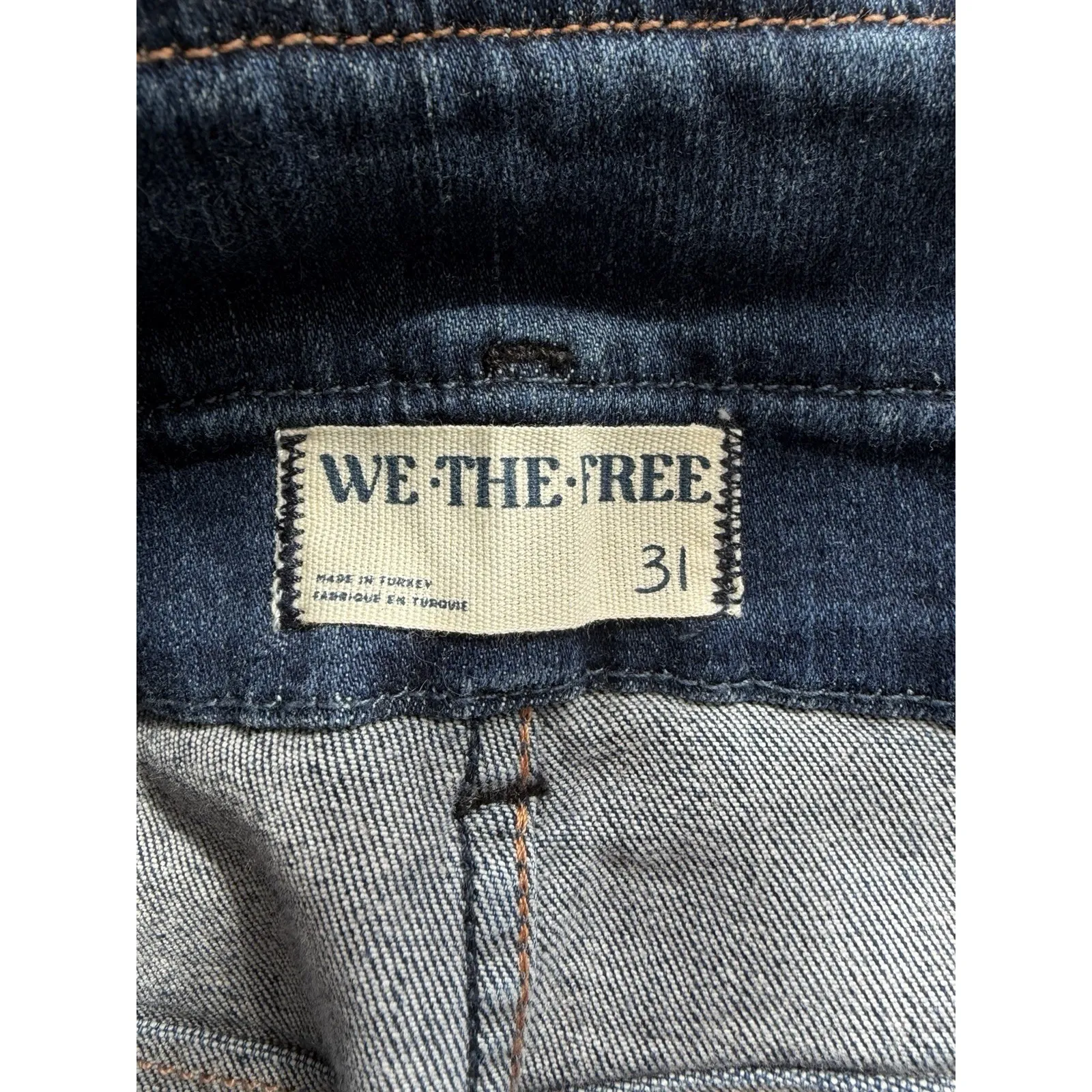 We‎ The Free People After Dark Mid Rise Flare Blue Denim Bell Bottom Size 31 NEW - Image 6