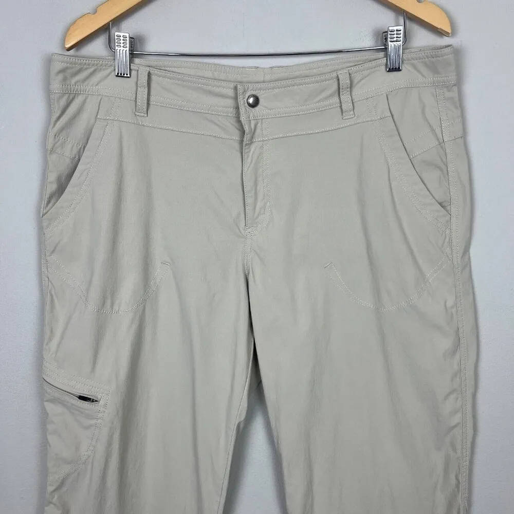 Eddie Bauer Pants Womens 14 Tall Beige Travex Hiking Outdoor Gorpcore Travel 14T - Image 14