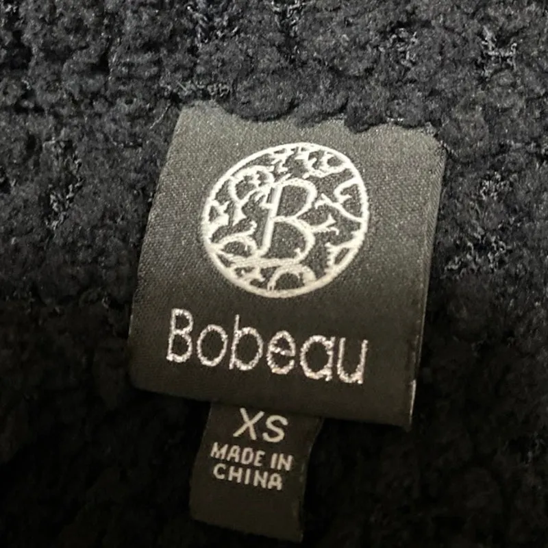 Bobeau Women's Black Long Sleeve Popcorn Knit Crewneck Sweater Top Size XS - Image 3