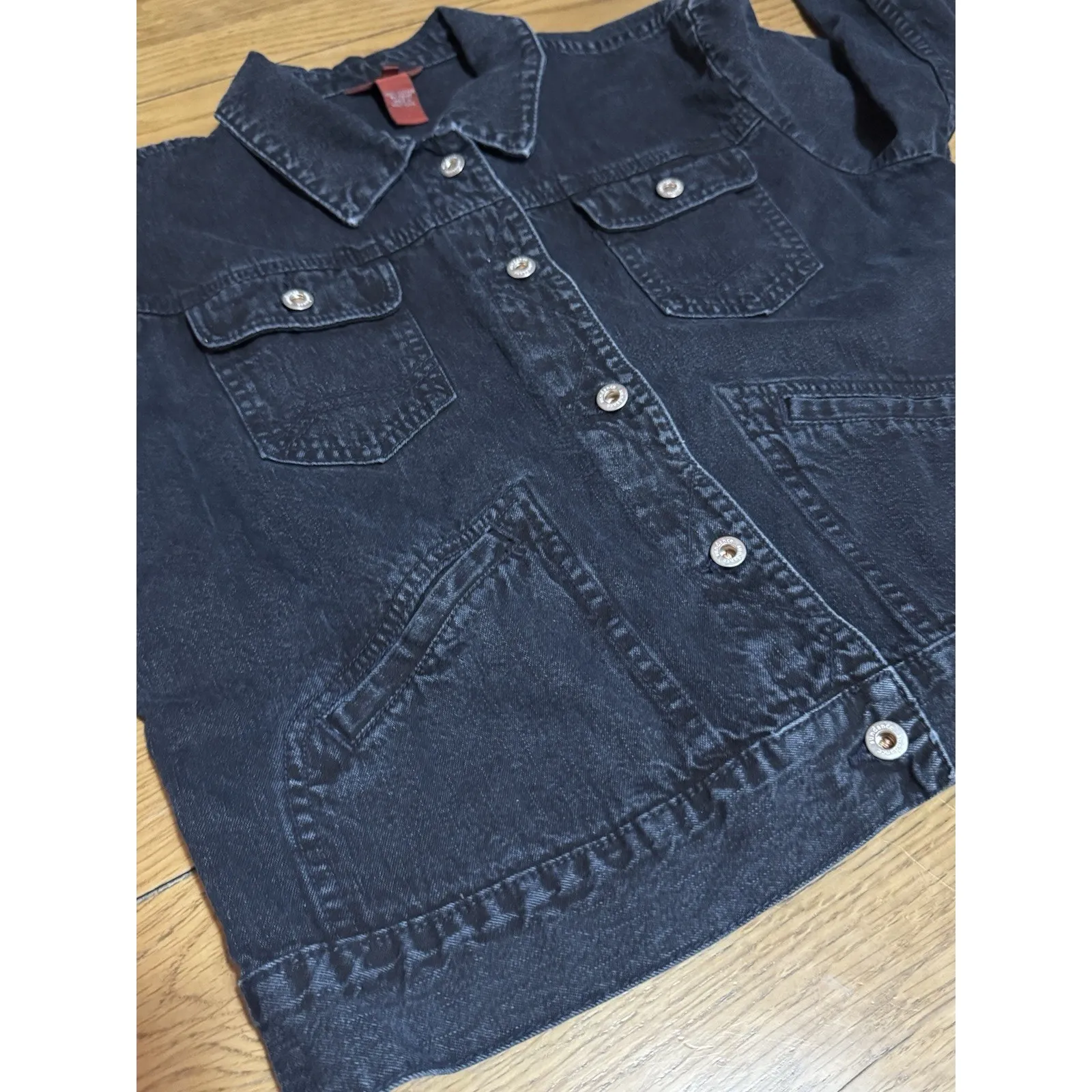 Sundance Women Jean Jacket Classic Trucker Denim Dark Wash Size Petite L - Image 6