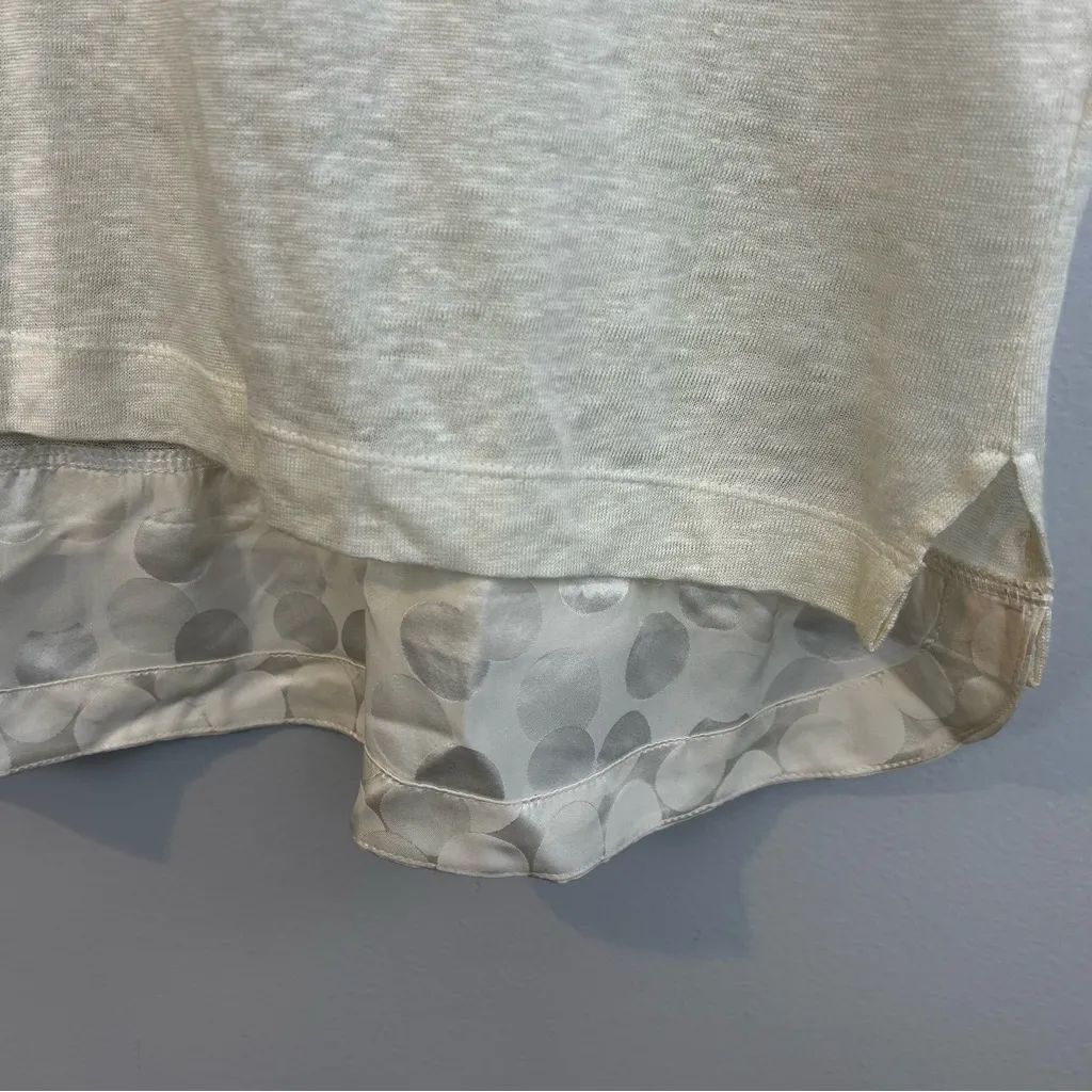 NWT Brochu Walker Linen/Silk Ivory Lightweight Short Sleeve Pullover Top Medium - Image 10