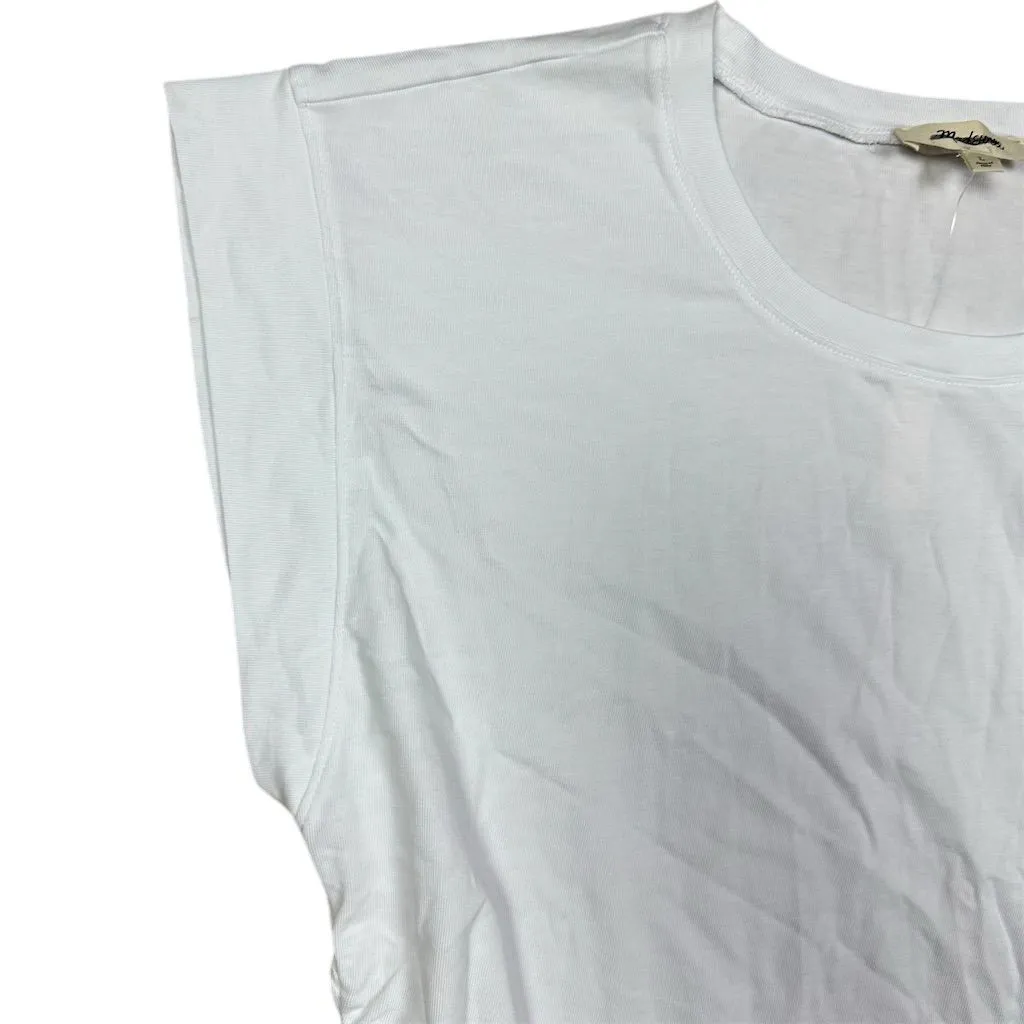 NWT Madewell Women's Side Cinch Muscle Tee White Size L Basic Casual Layering - Image 5
