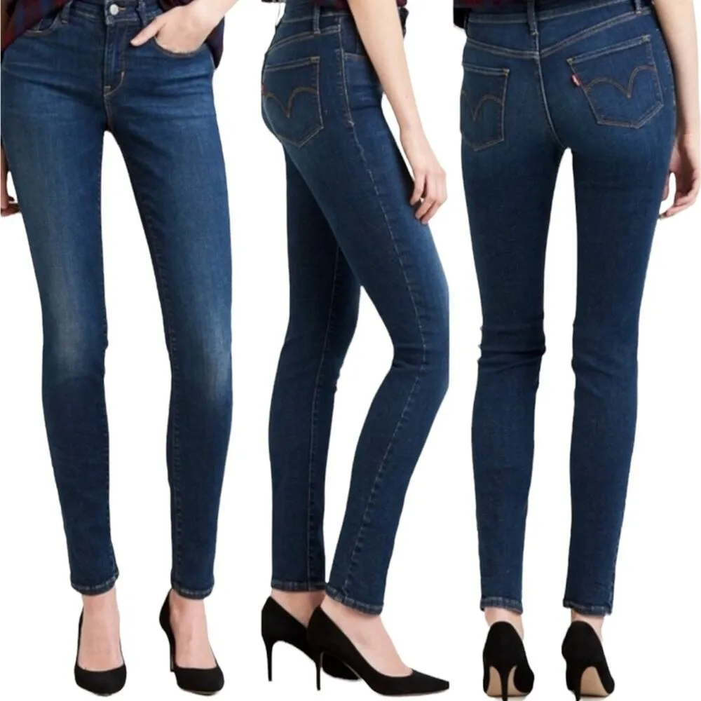 Levi’s Women's 9" Mid Rise Skinny Dark Wash Ankle Stretch Jeans Size 8 - Image 11