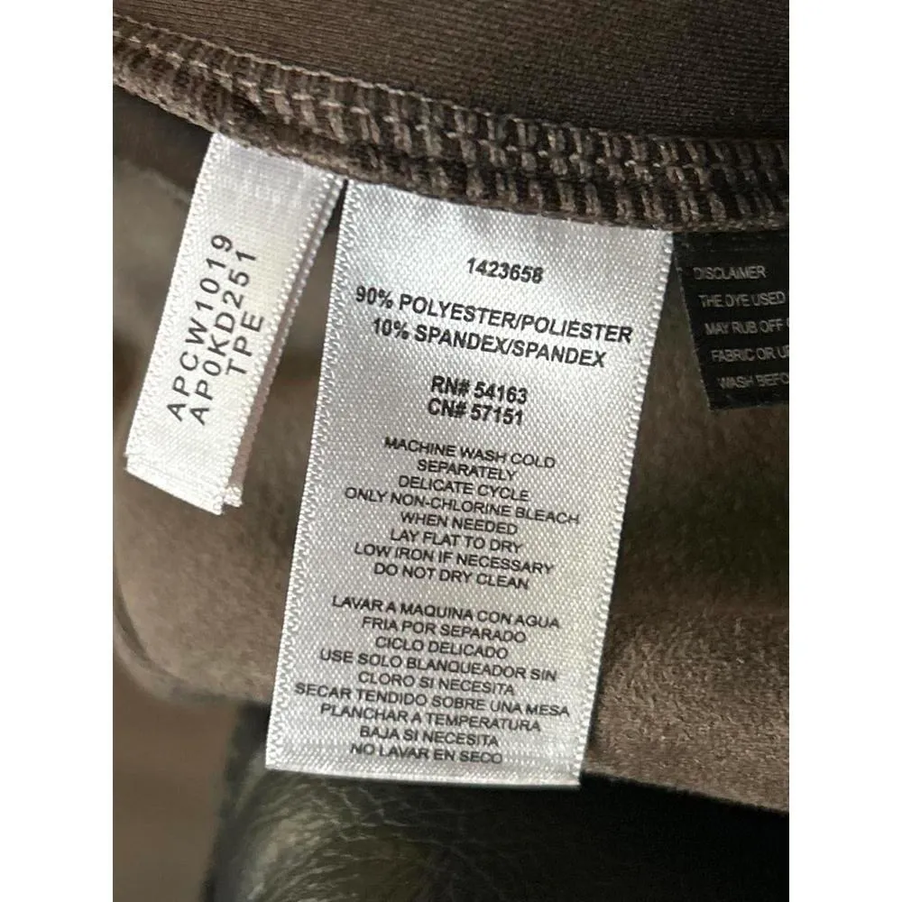 Andrew Marc Womens Pants Medium Tan Brown Pull On Faux Suede - Image 5