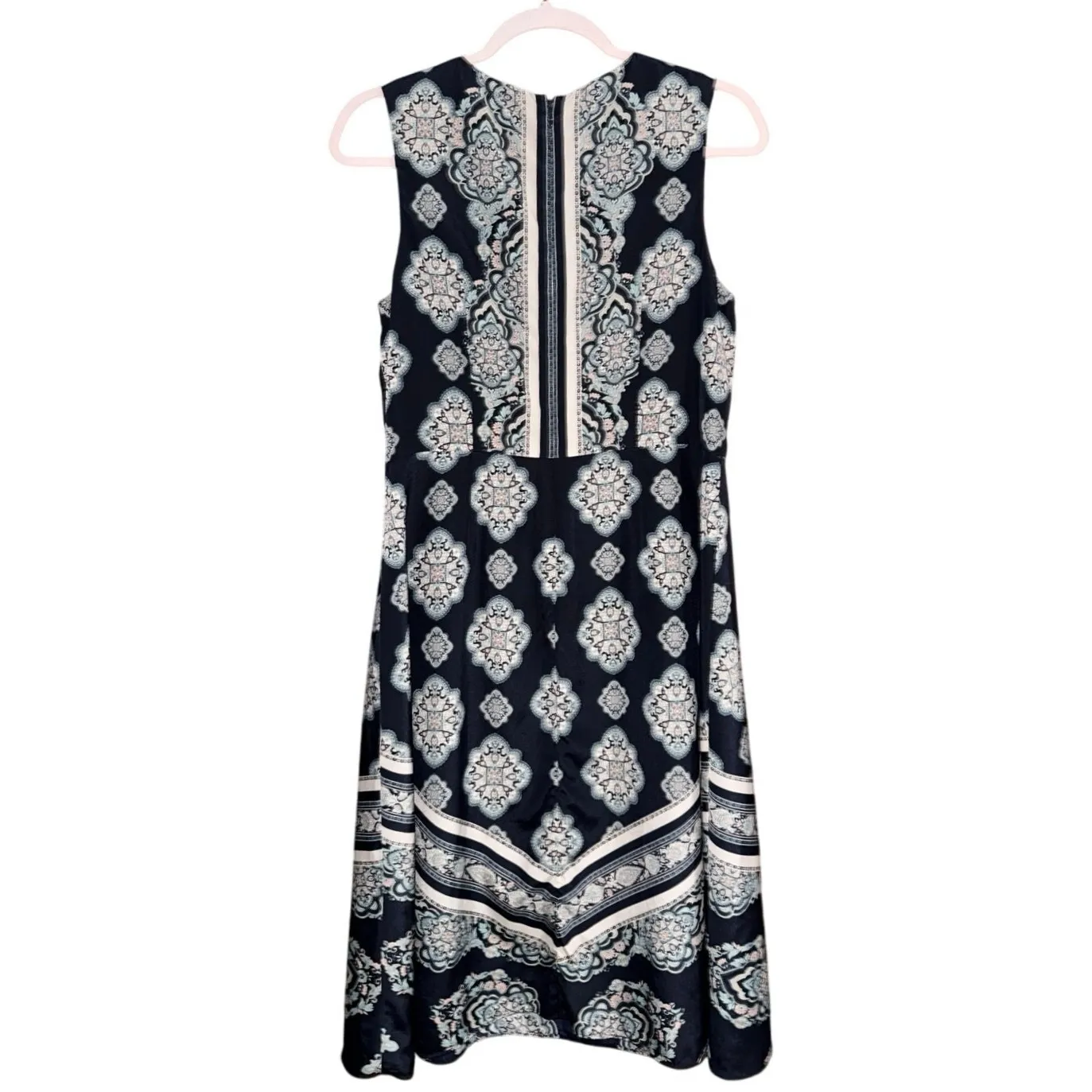 Ann Taylor White Damask Paisley Print A Line Knee Length Dress Size 8 nwot - Image 4