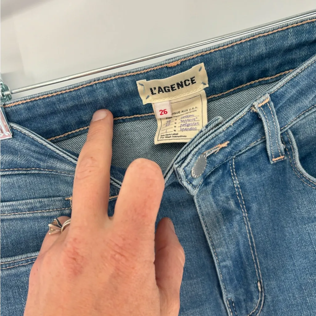 L'AGENCE Luxury Denim Tapered Leg High Waist Jeans - Image 9