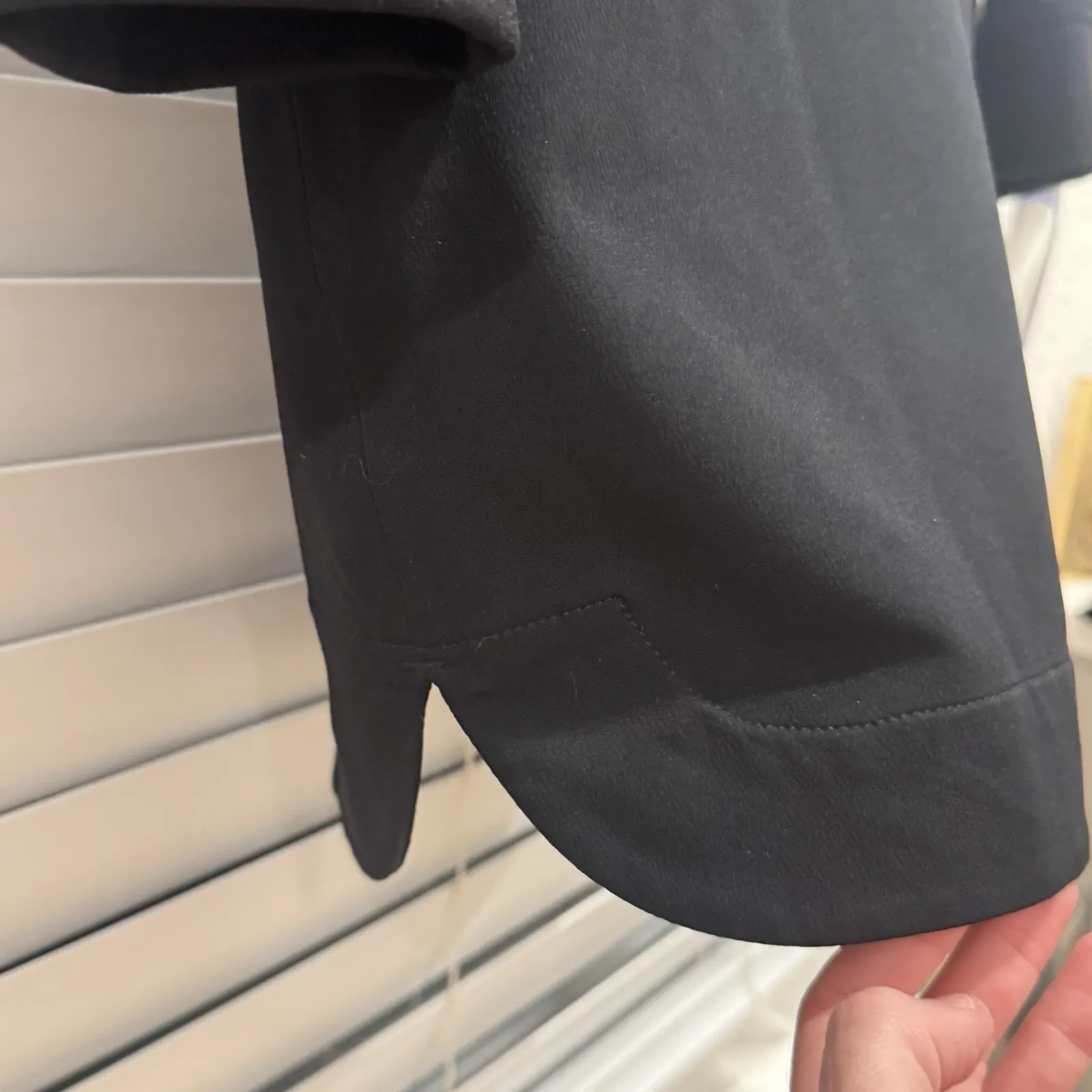 Garnet Hill Size XS Black Longline Bomber Full Zip Jacket Water-Resistant Coat - Image 12