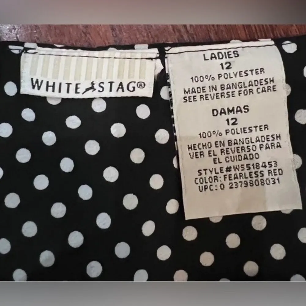 Vintage White Stag black and white polka dot midi dress size 12 - Image 4