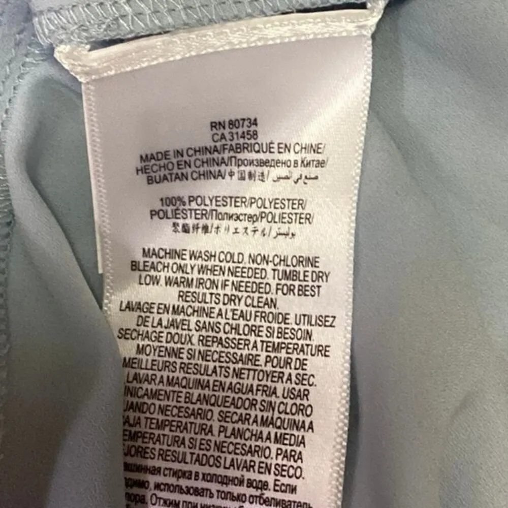 NEW BCBGMaxazria Blue Shannah Deep V Cape Caplet  Flowy Draped Blouse Top Size M - Image 6