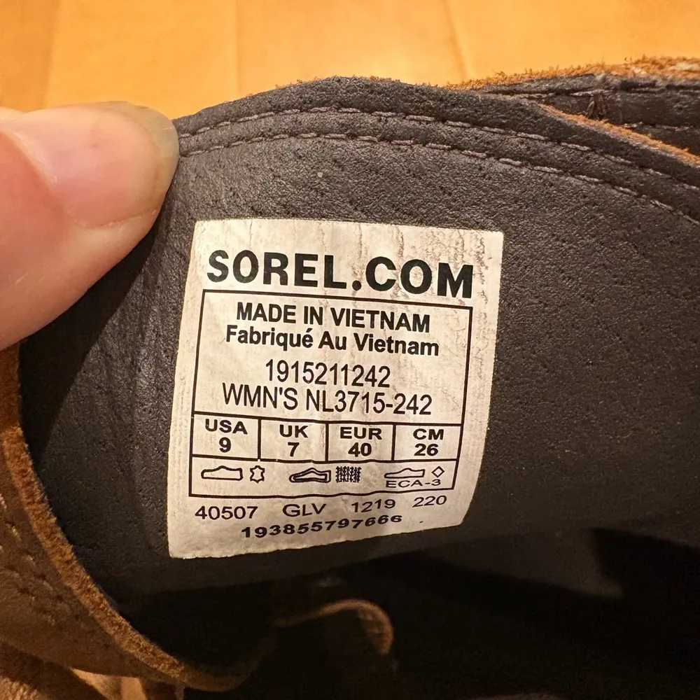 Sorel Cate lace bootie ankle boot  sz 9 combat leather brown - Image 6