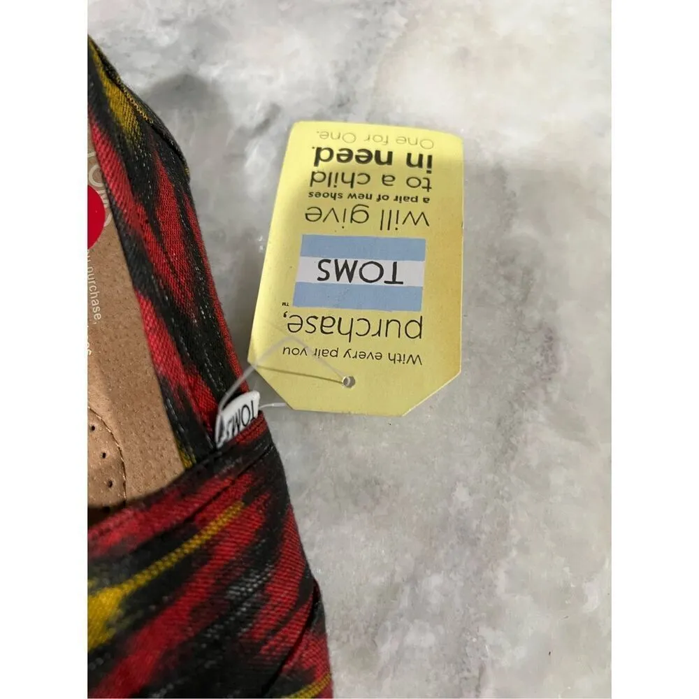 TOMS Sz 6 Classic Pink/Multi Canvas Ikat Slip-on Shoes - Image 9