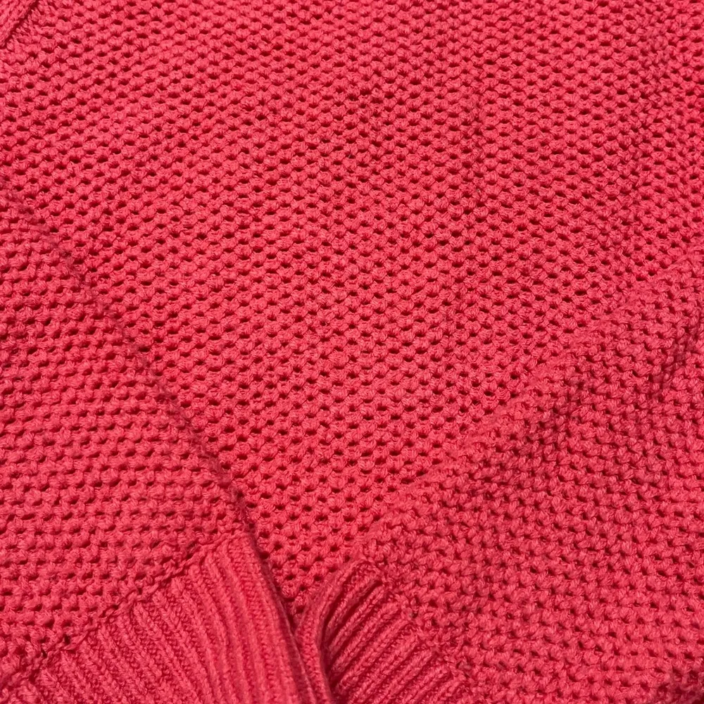 coral all over stitch long sleeve crewneck sweater S - Image 4