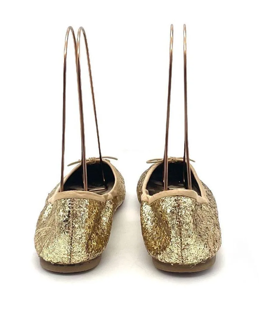 Sam Edelman Felicia Gold Glitter Ballet Slipper Flats Preppy Classic Size 7.5 - Image 10