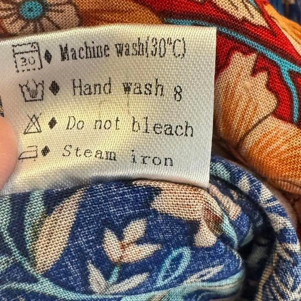 Zesica Women's Floral Short Sleeve Boho Cottage Core Wrap Dress Sz Large Blue - Image 6