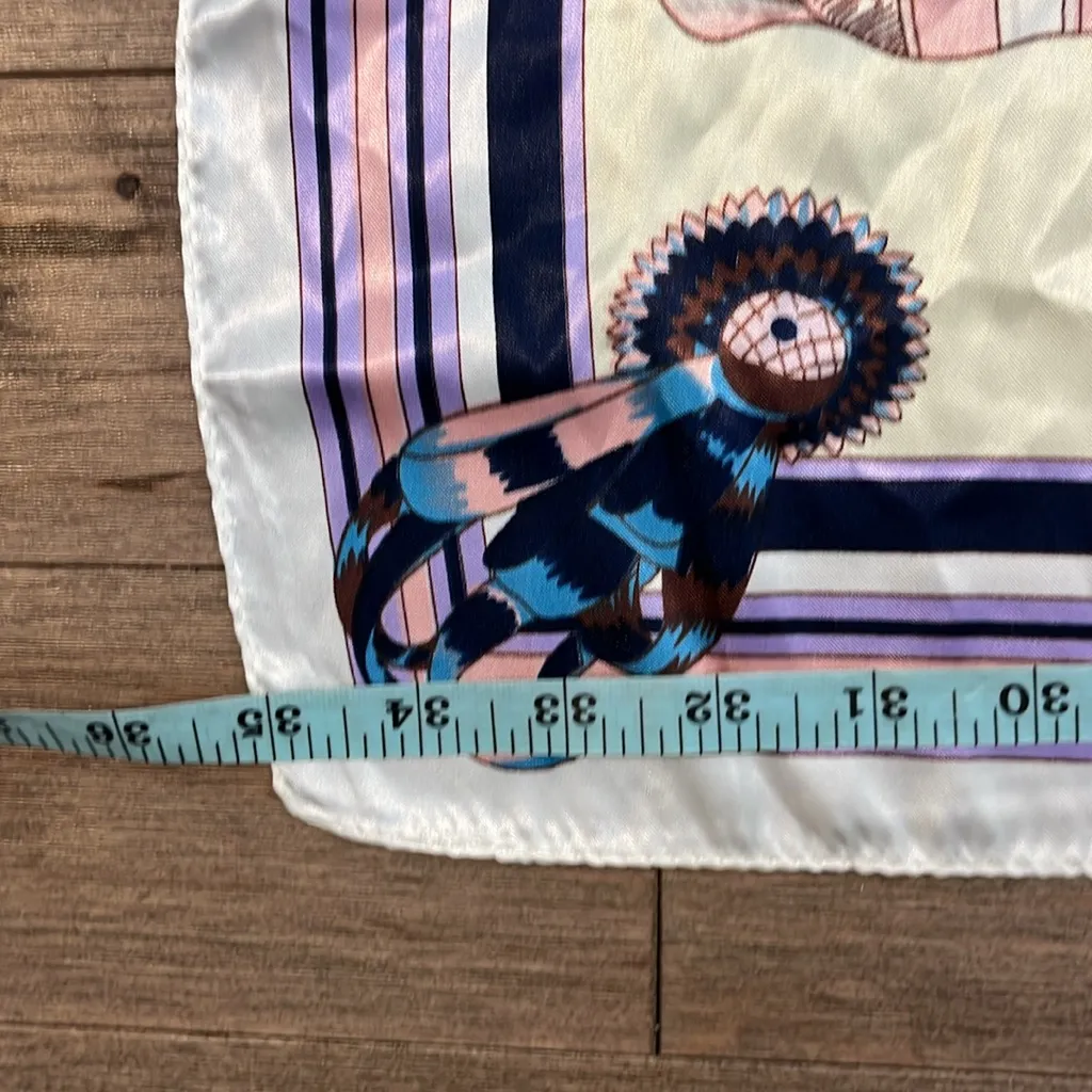 Western Style Horses Silk feel Scarf Pink - Image 5