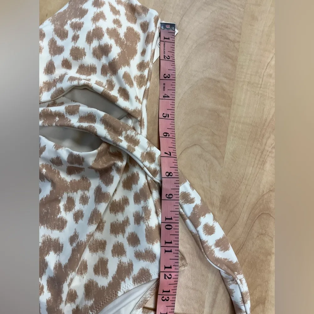 NWT Aerie Leopard LONG Full Coverage  Wrap Top One Piece Swimsuit Sz M Long - Image 14