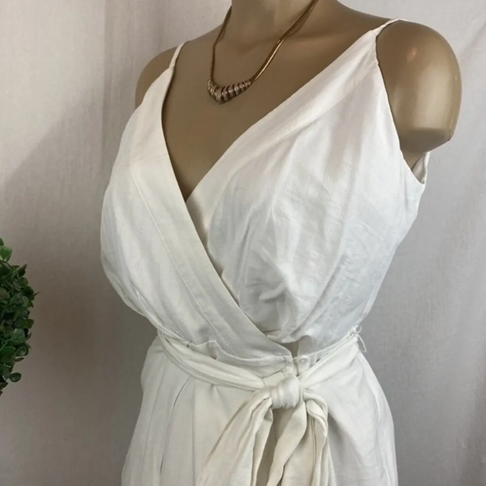 Forever 21 White Sleeveless Wrap Mini Dress NEW L - Image 3