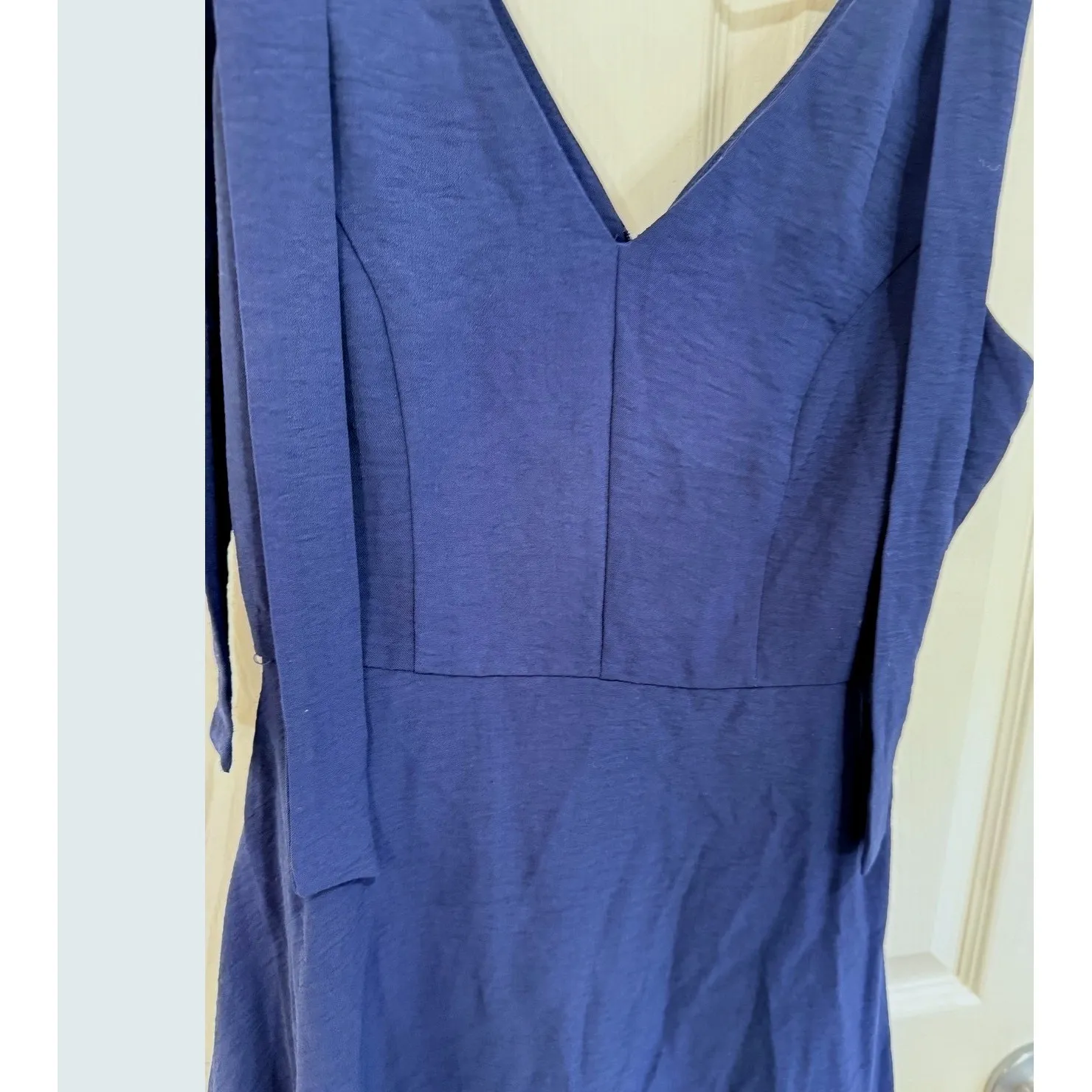 Altar'd State Navy Blue V-Neck Sleeveless Tie‎ Strap Fit & Flare Dress - Image 2