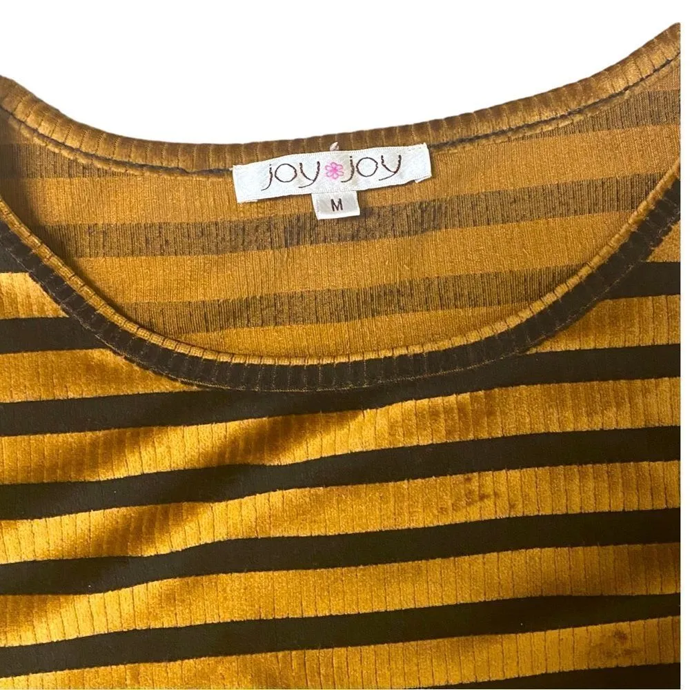 Joy Joy Black and Gold Striped Top - Image 3