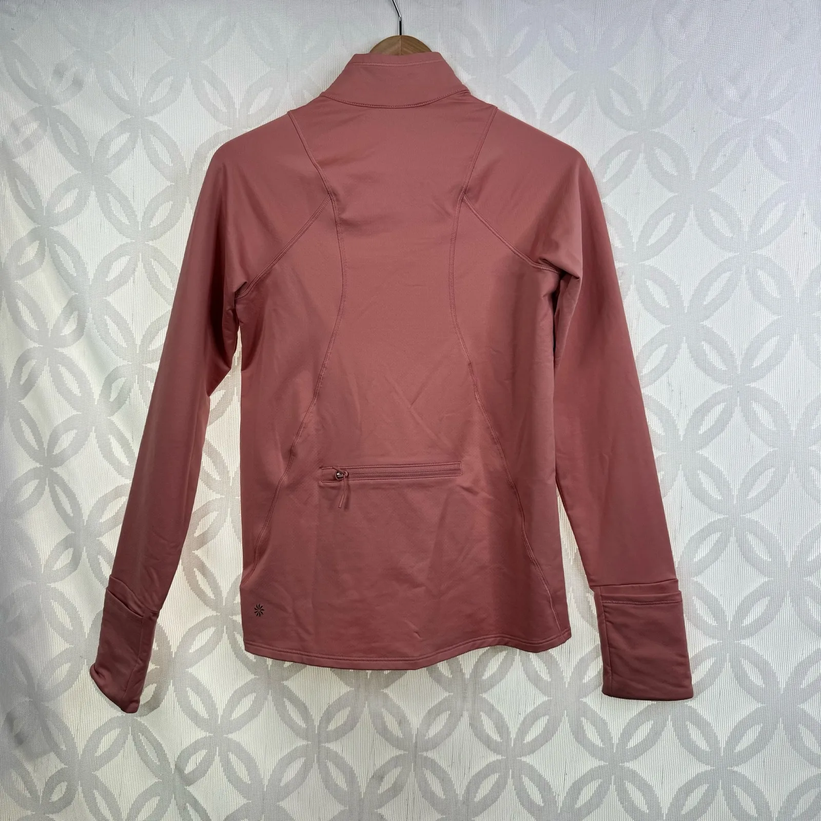 Athleta Conch Pink Whistler Half Zip Back Zip Pocket Pullover‎ Size XS - Image 6