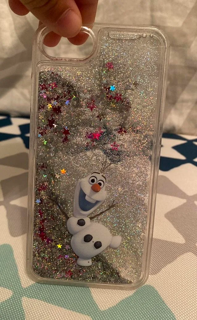 Iphone 8 Olaf Liquid Glitter Case Silver - Image 4
