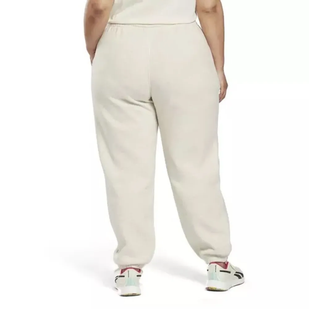 Reebok Identity Logo Fleece Joggers, White Heather Plus Size 1X, New w/Tag - Image 3