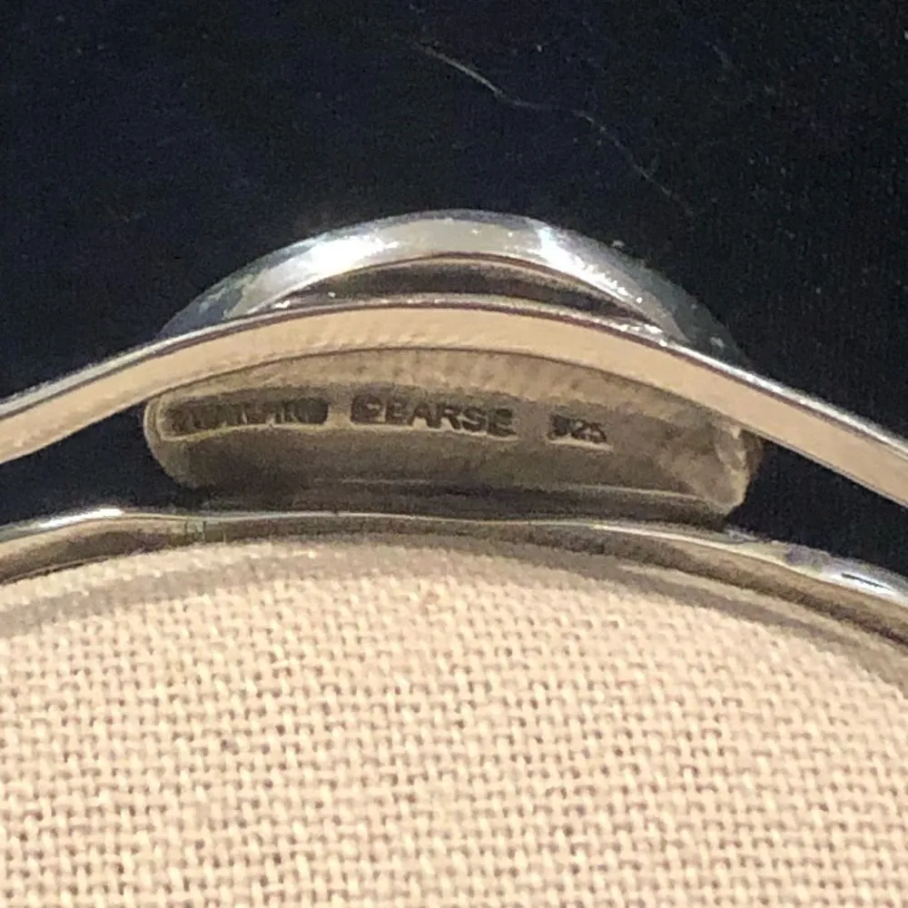 Vintage BARSE Sterling Silver Mother of Pearl Cuff Bracelet - Image 5