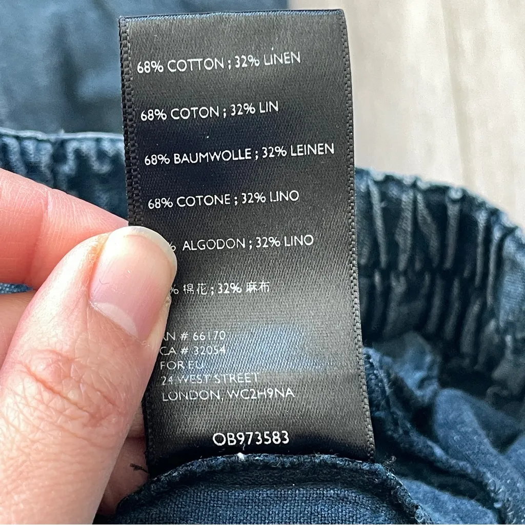 Urban Outfitters Pants cotton linen acid wash crop womens Blue (large) baggy - Image 7