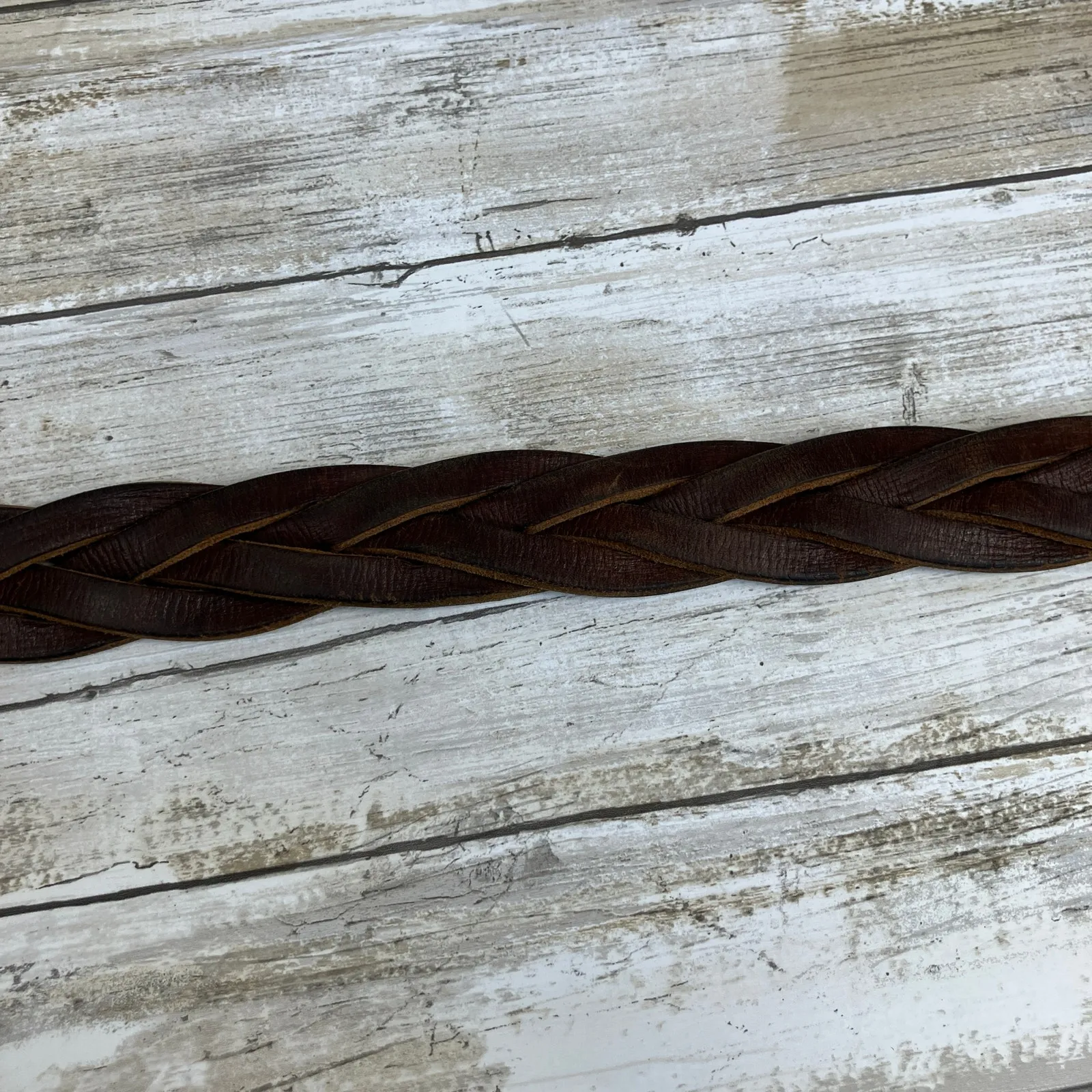 Timberland Western Belt Braided Leather Womens Chunky Small Brown  Boho Outdoor - Image 6