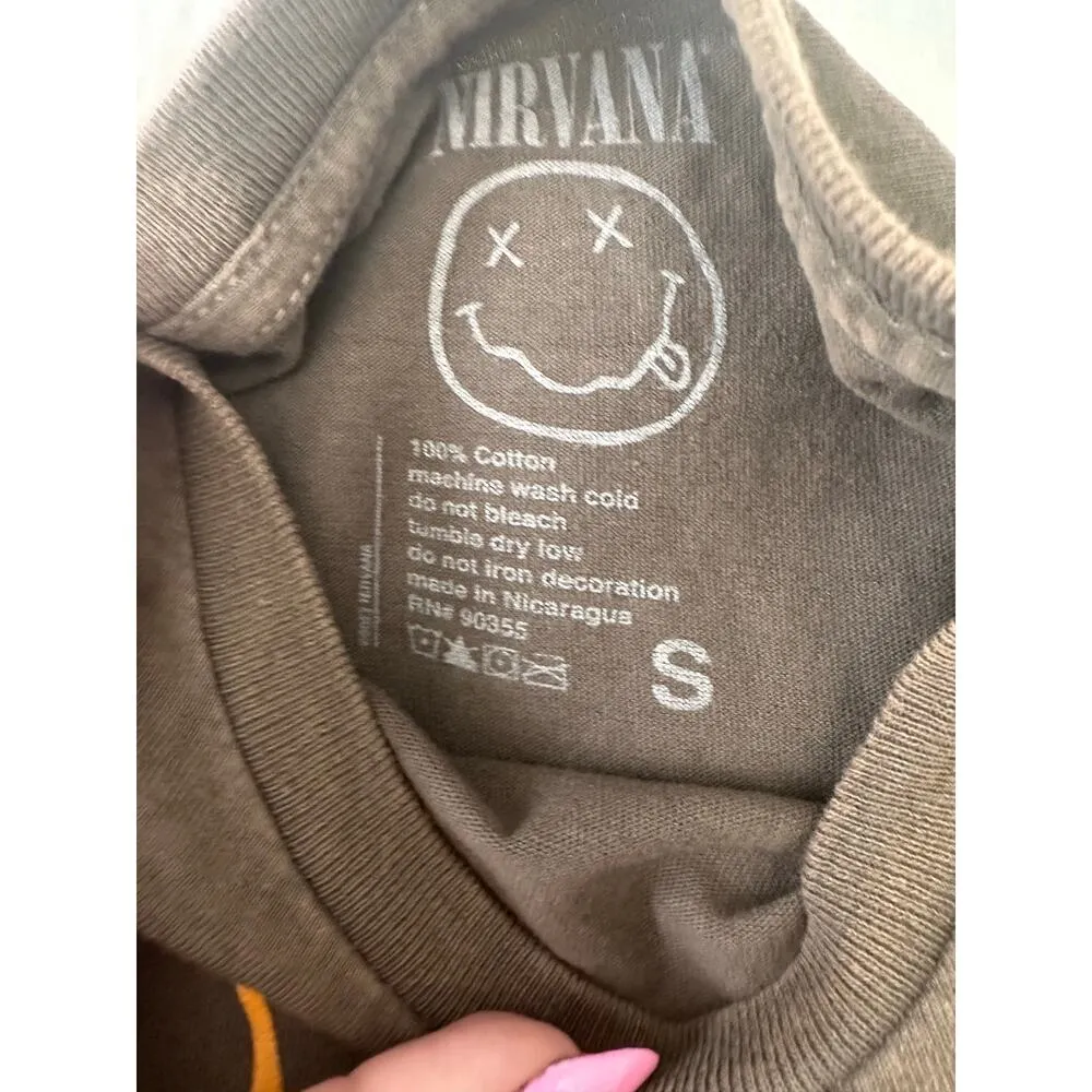 Nirvana Smiley Face Graphic Tee Size Small - Image 3
