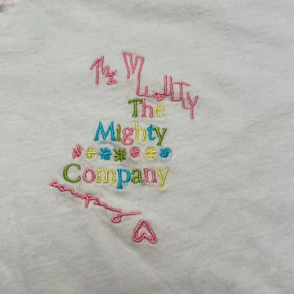 The Might Company Logo White T-Shirt Pastels Size S/M 100% Cotton - Image 3