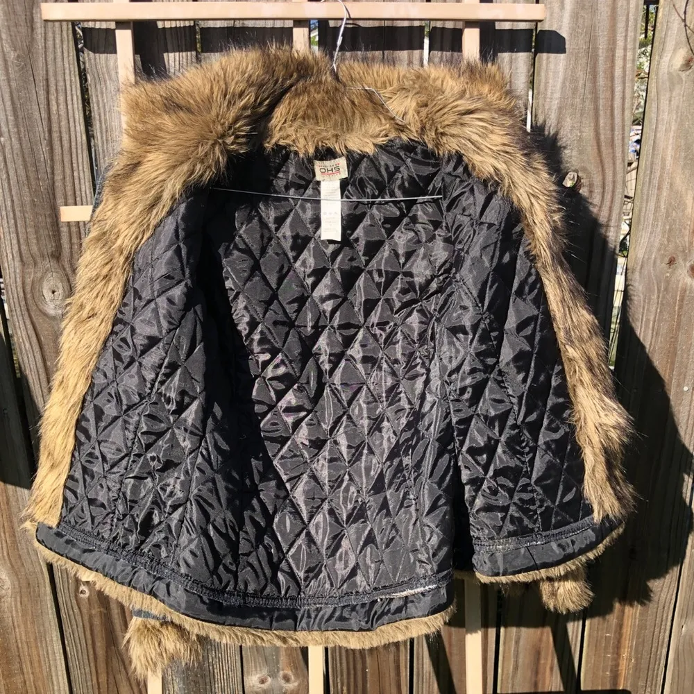 Vintage Denim and Faux Fur Jacket with removable fur lining M Blue Size M - Image 9