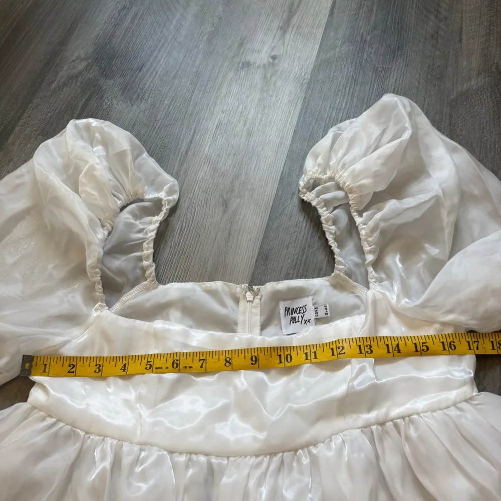 Princess Polly White Babydoll Dress Puff Sleeve US 6 Party - Image 9