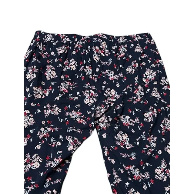 Torrid Sz 0 Plus Floral Crop Pants Blue Capri Boho‎ Whimsy Sport Romantic Artsy - Image 10