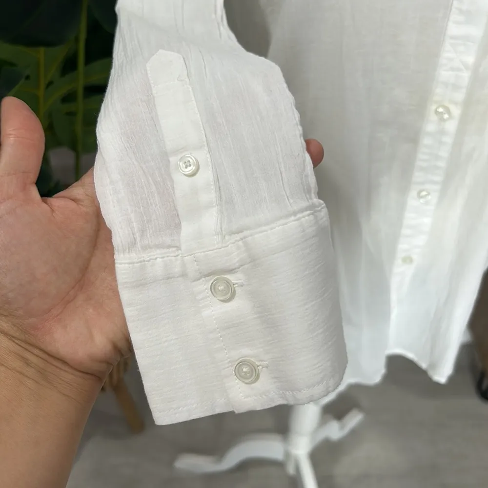 Treasure & Bond  • gauzy sheer long sleeve button down shirt - Image 7