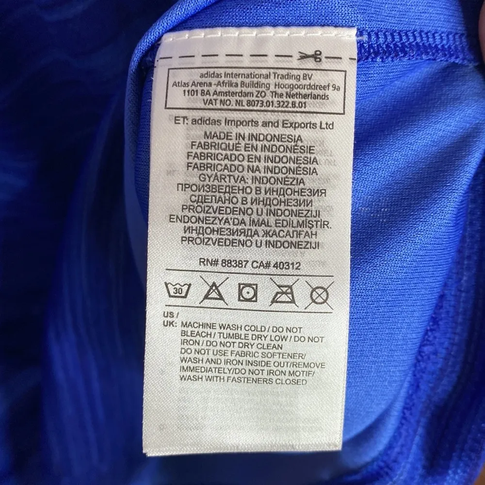 Adidas navy textured space dye hooded quarter zip long sleeve top size S - Image 12